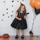 robe halloween enfant noeud papillon noire et orange