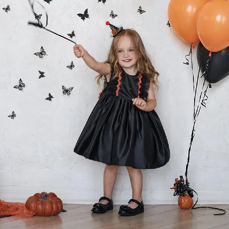 robe halloween enfant noeud papillon pour petite sorcière