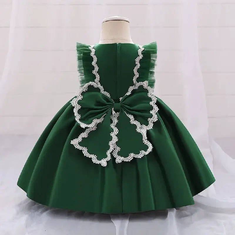 robe halloween enfant noeud papillon verte