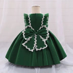 robe halloween enfant noeud papillon verte