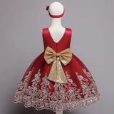 Robe princesse bébé rouge et doré