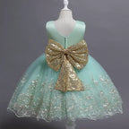 Robe princesse bébé vert d'eau