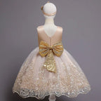 Robe princesse fille champagne et doré