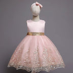 robe princesse fille rose et doré