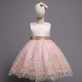 robe princesse fille rose et doré
