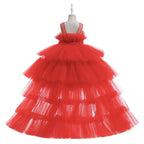 Robe rouge princesse cérémonie bouffante