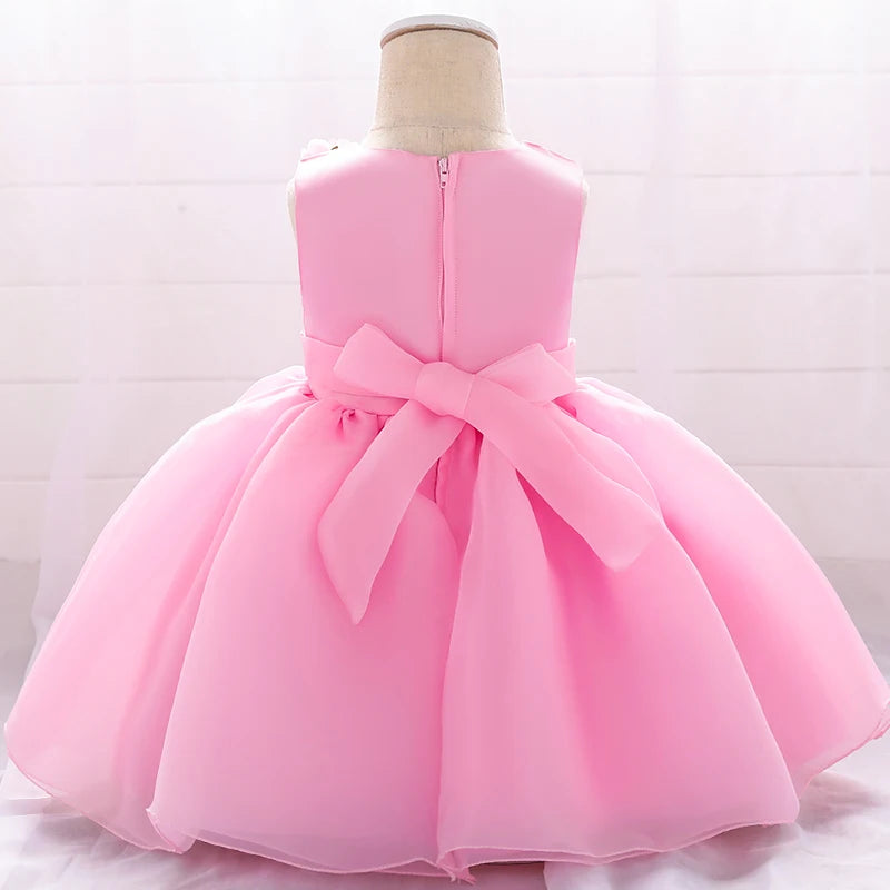 Tenue de demoiselle d'honneur enfant avec fleurs 3D appliquées