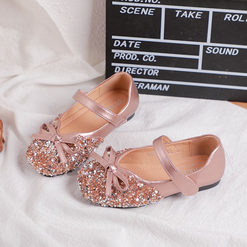 bailarinas rosas con purpurina para bebé