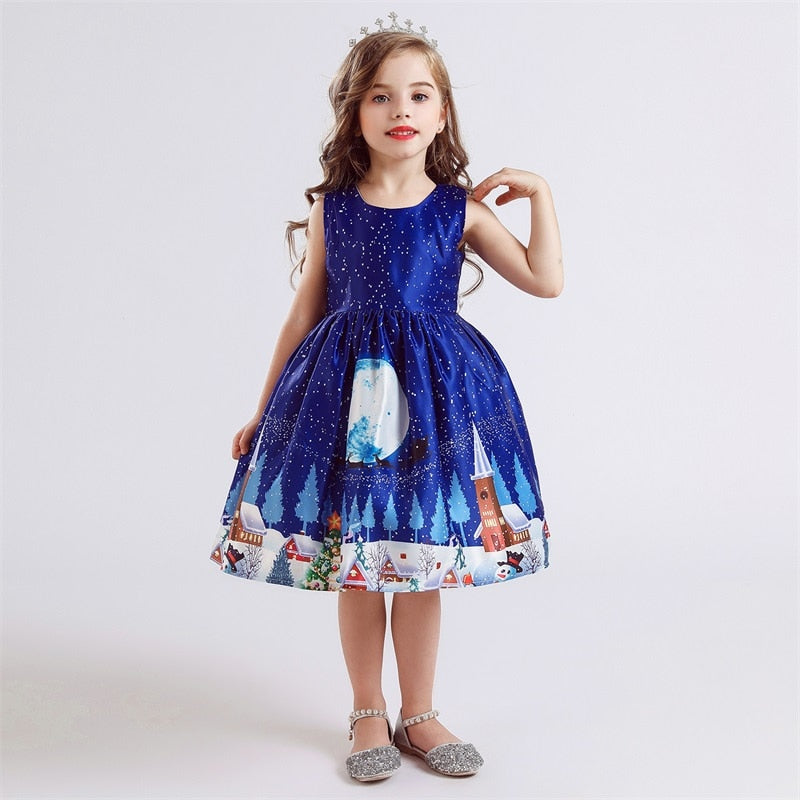 robe de noel bleu pour enfant