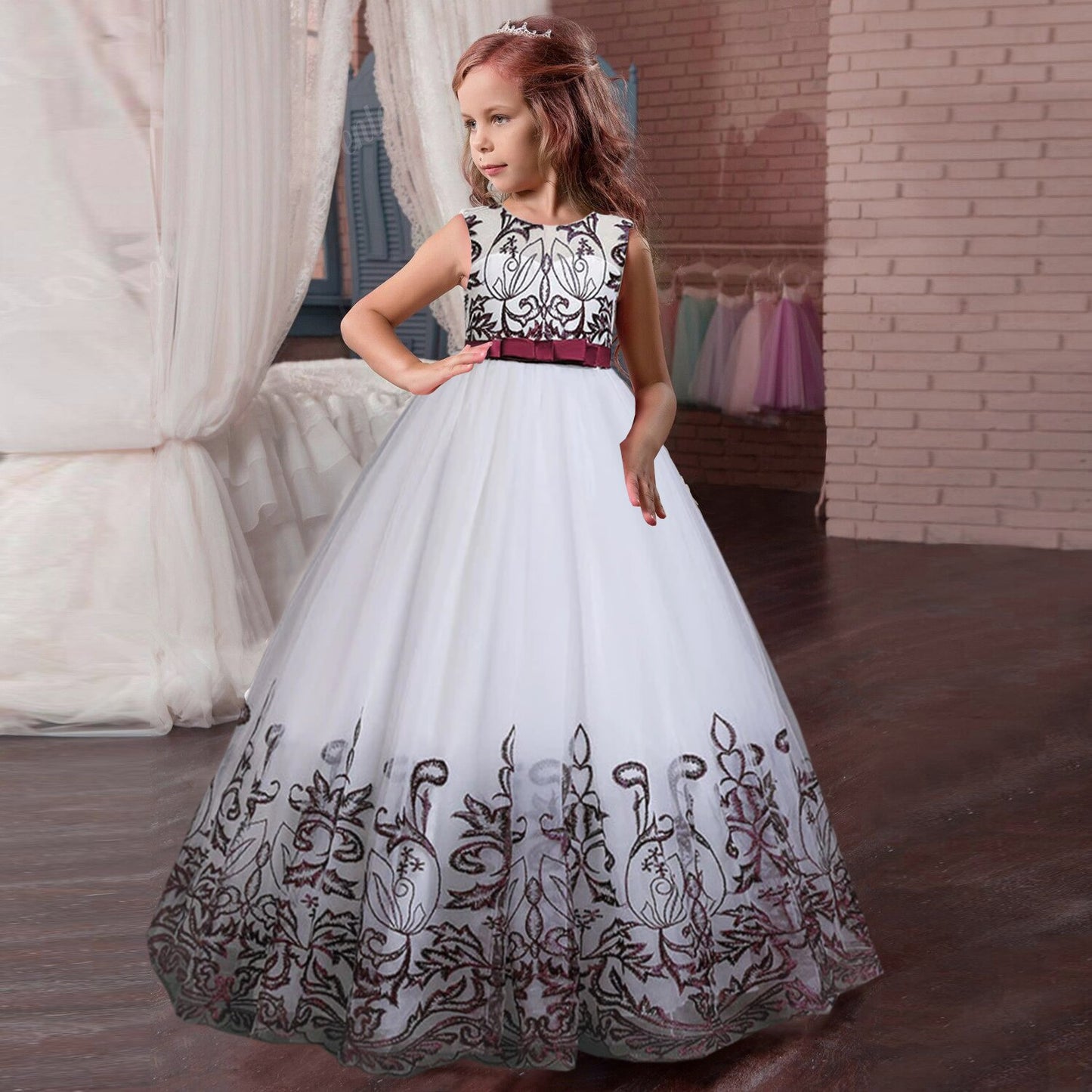 Robe princesse fille Flamant