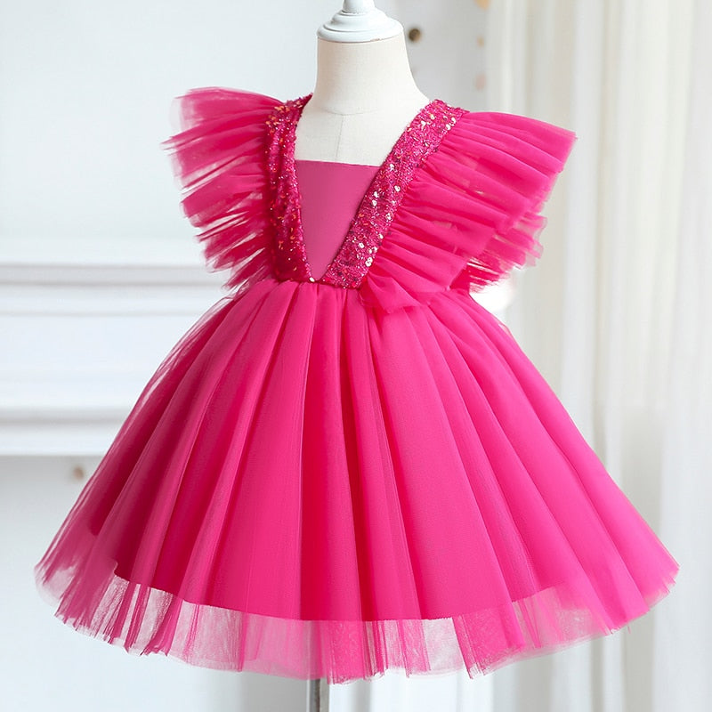 Robe princesse fille à volant