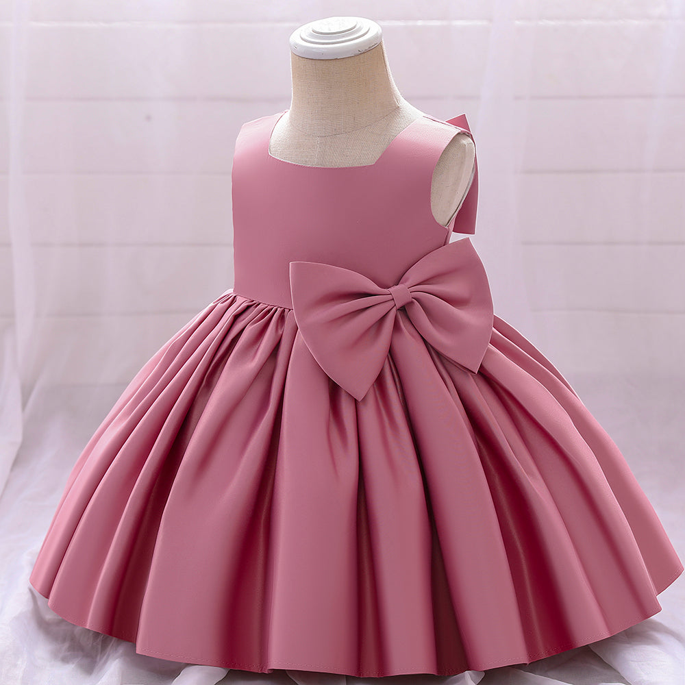 Robe cérémonie bébé fille satinée