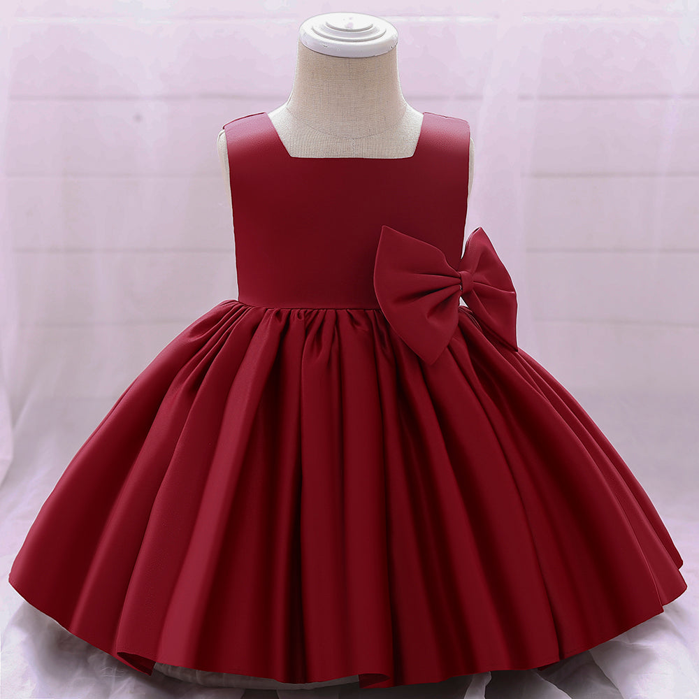 Robe cérémonie bébé fille satinée