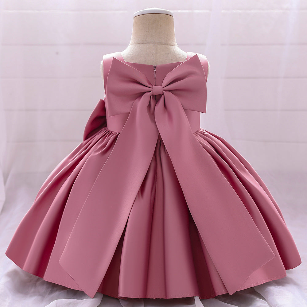 Robe cérémonie bébé fille satinée