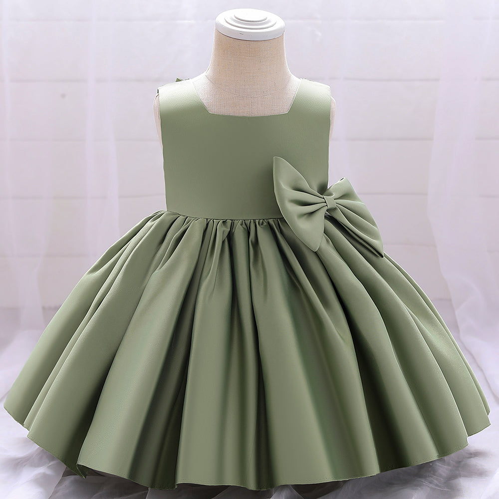 Robe cérémonie bébé fille satinée