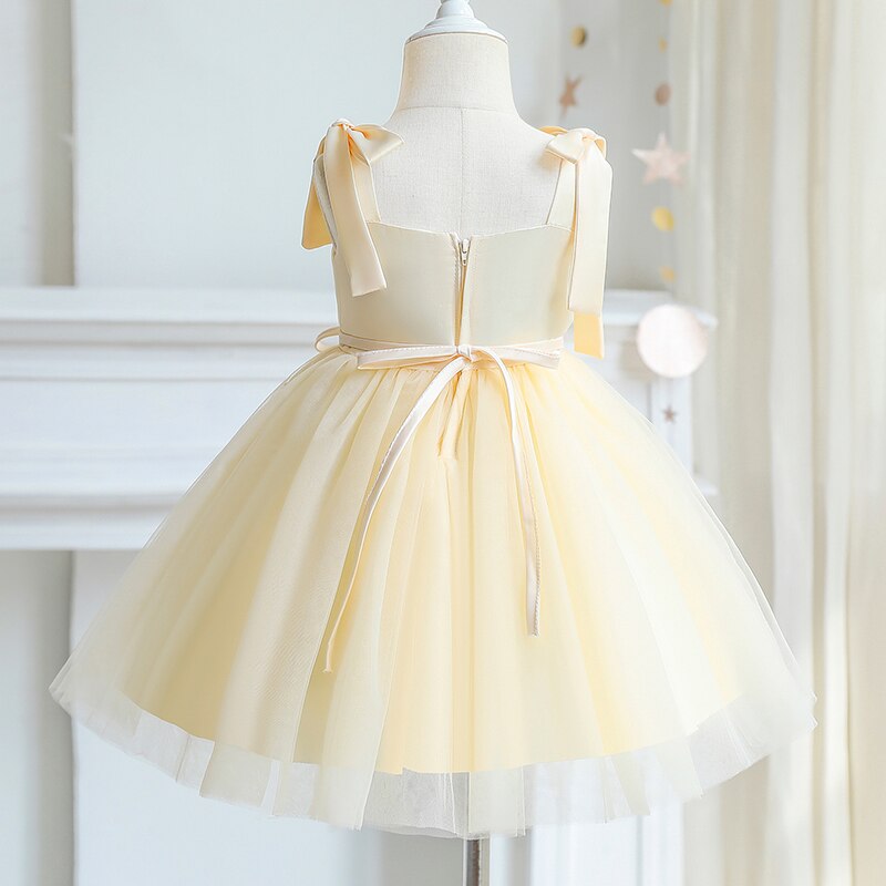 Robe tutu fille ballerine de dos et jaune