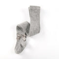 Collant nœud papillon gris pour fillette, mariage
