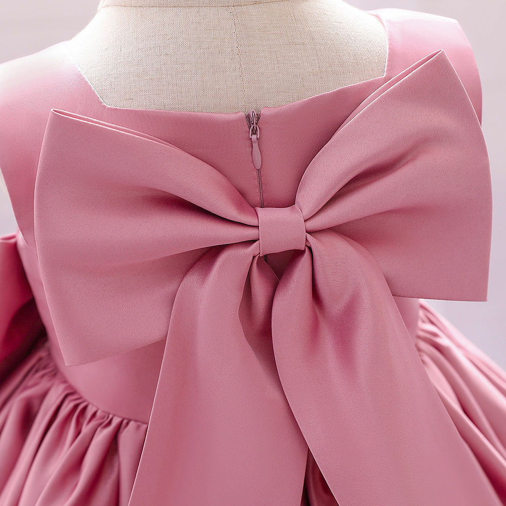 Robe cérémonie bébé fille satinée