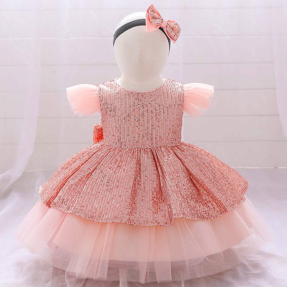 robe princesse bébé rose à strass