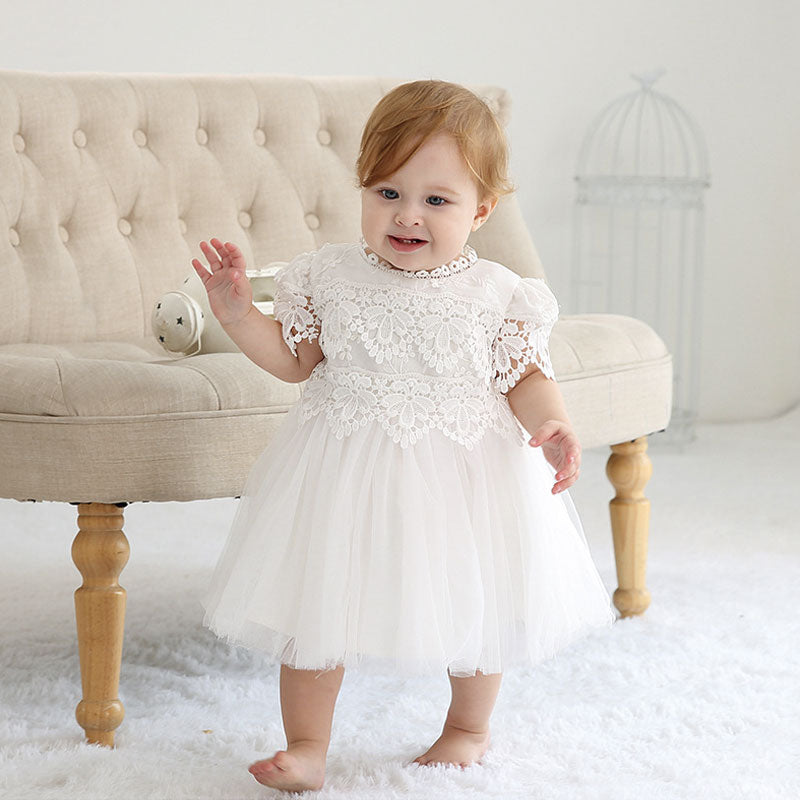 robe de baptême bébé fille dentelle