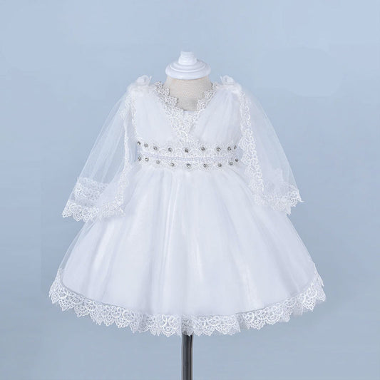 robe baptême blanche bébé fille en tulle