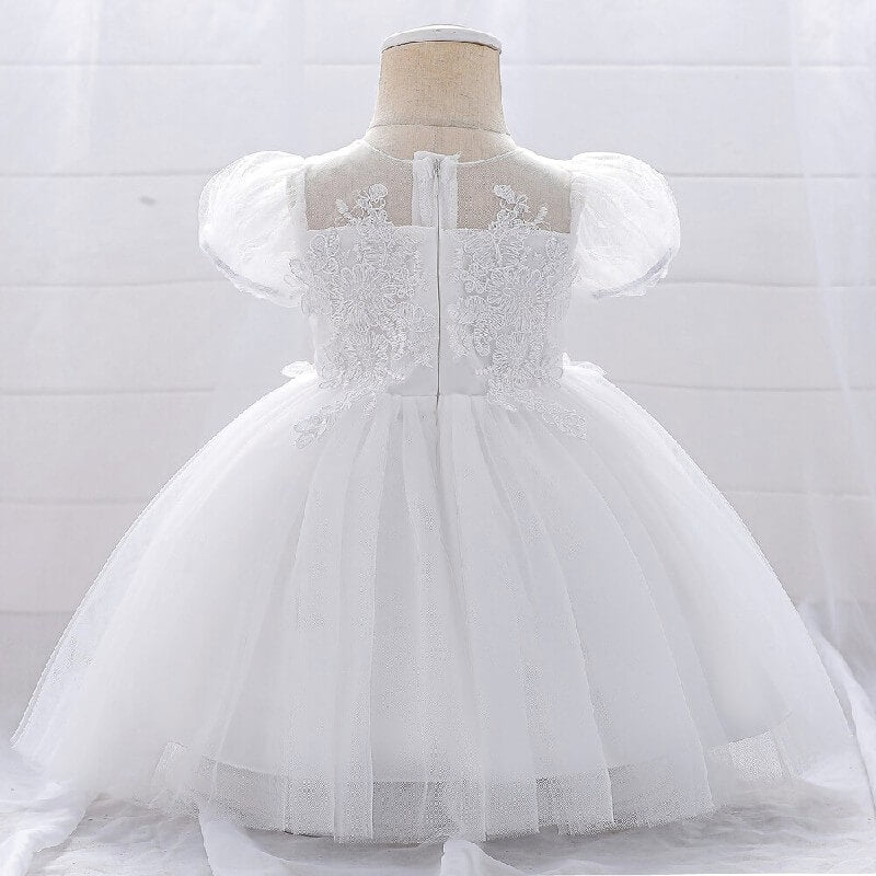 Robe baptême blanche petite fille