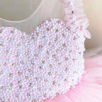 robe cérémonie fille lotus rose détails corsage