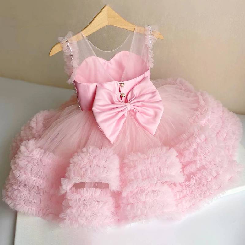 robe de cérémonie fille lotus rose