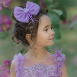 Robe violette fillette mariage 