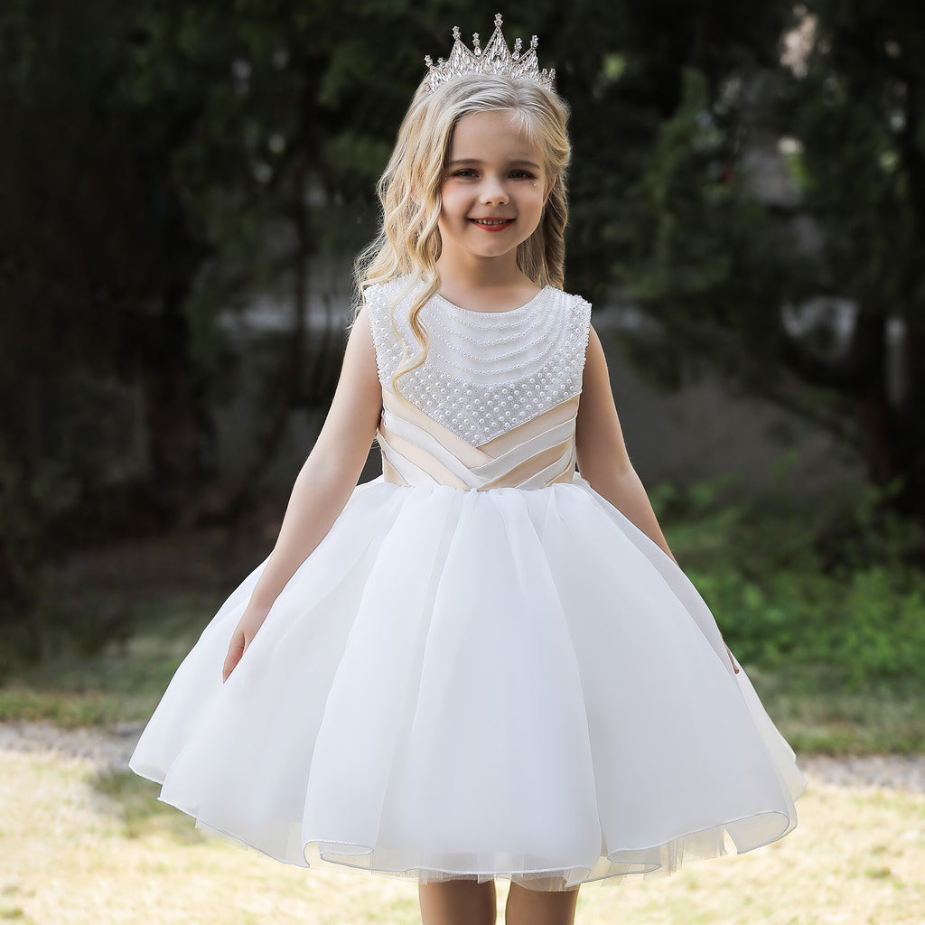 Vestido blanco de gala para niñas