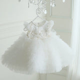 Robe cérémonie blanche enfant gaufré