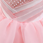 Vestido rosa de gala para niñas