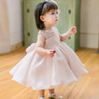 Robe cérémonie enfant fille rose poudrée