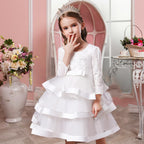 Robe de soirée fille manche longue blanche