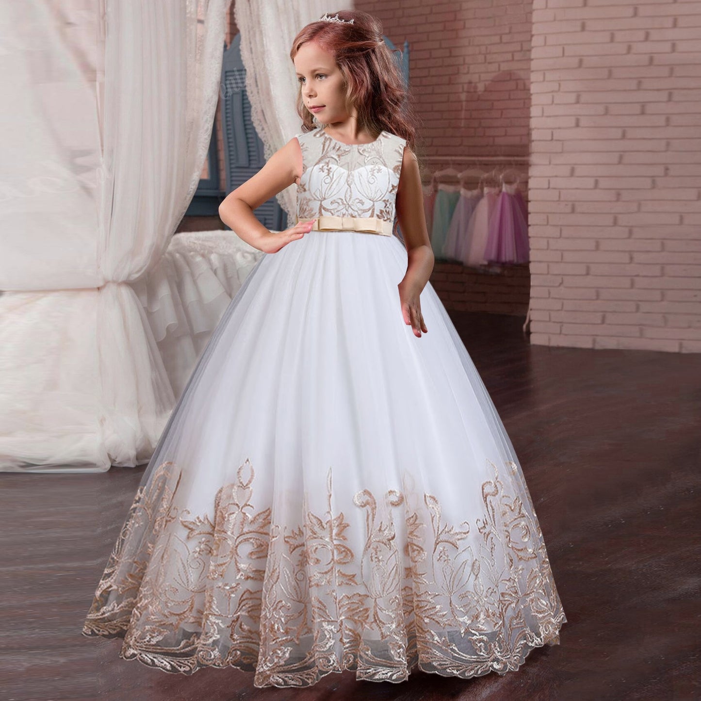 Robe princesse fille Flamant