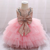 Robe princesse fille bustier doré rose pêche