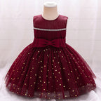 Robe princesse fille jupe à paillette rouge