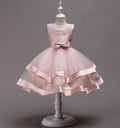 Robe princesse Camélia rose, jupe volumineuse fille 4 à 6 ans