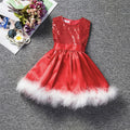 Robe rouge princesse de Noël enfant 2 à 6 ans