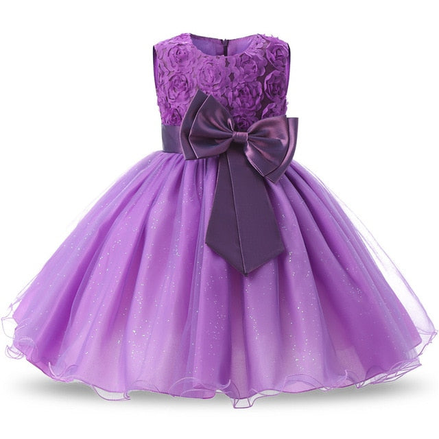 robe fillette mariage violette