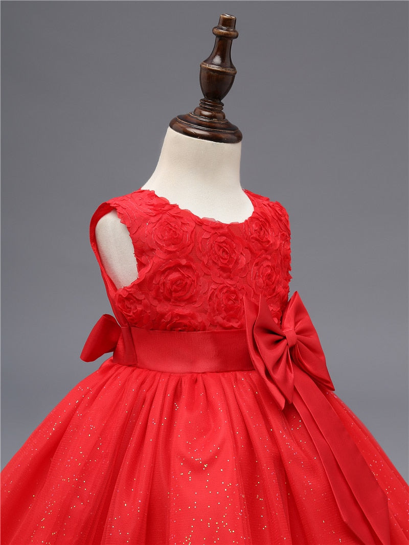 robe rouge fleurie
