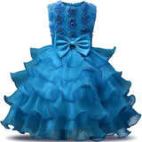 robe bleu enfant à motifs de fleurs