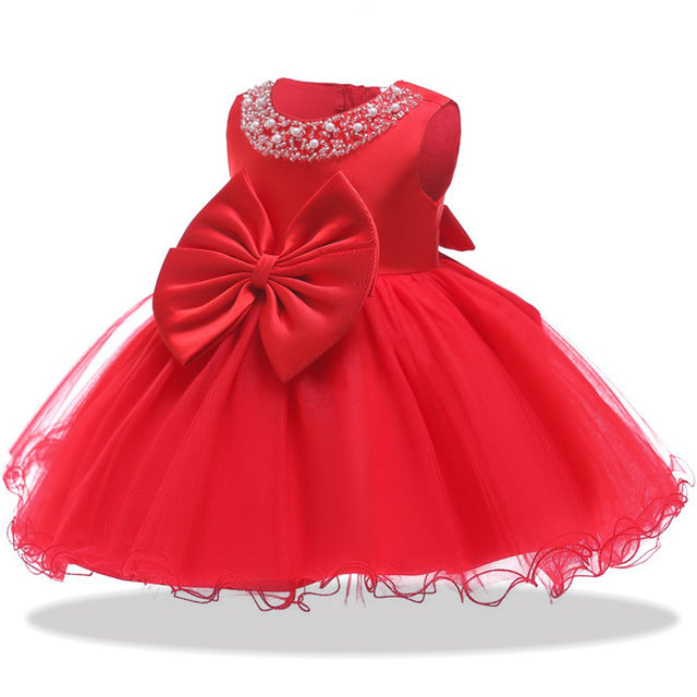 robe de princesse bébé rouge 