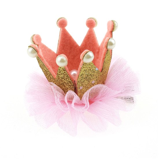 barrette couronne couleur or 