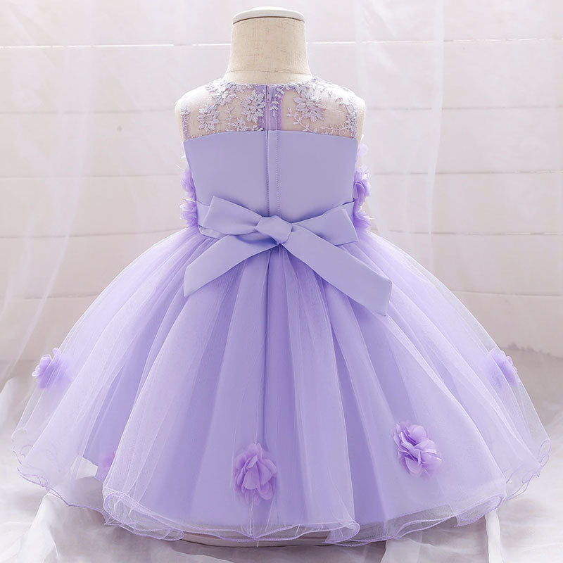 robe de cérémonie au bustier de fleurs violette