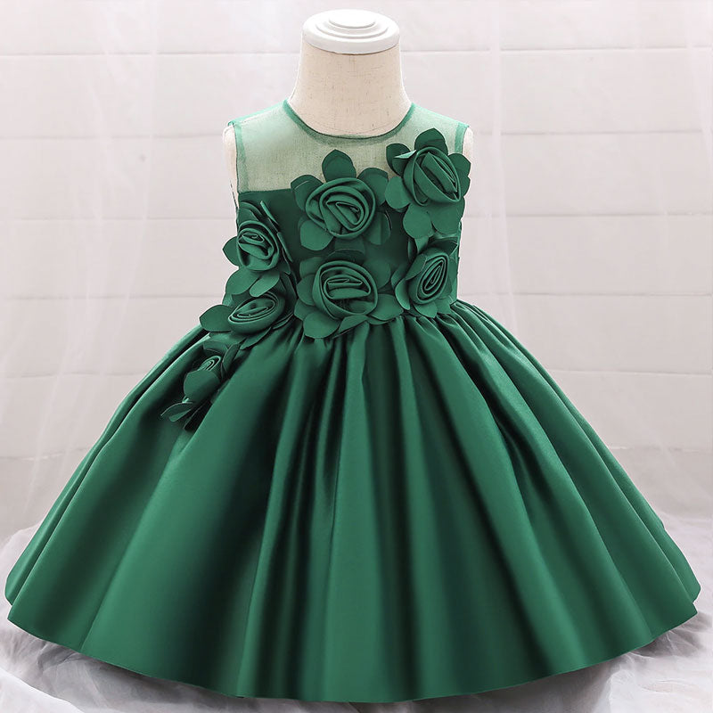 robe verte de cérémonie bébé fille