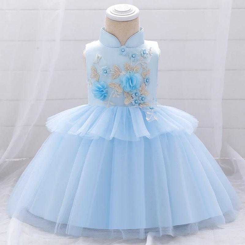 robe princesse bebe 1 an de couleur bleu