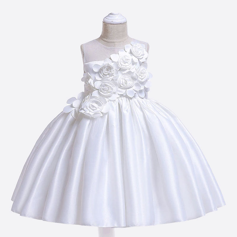Vestido blanco de princesa para bodas de niñas - fleurette