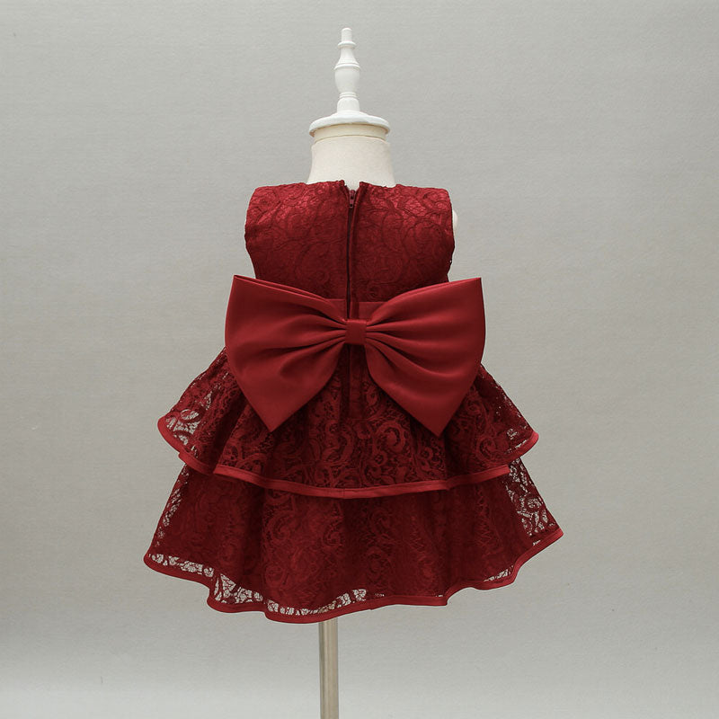 robe cérémonie bébé fille bordeaux