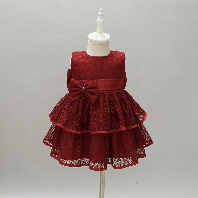 robe cérémonie bébé fille rouge